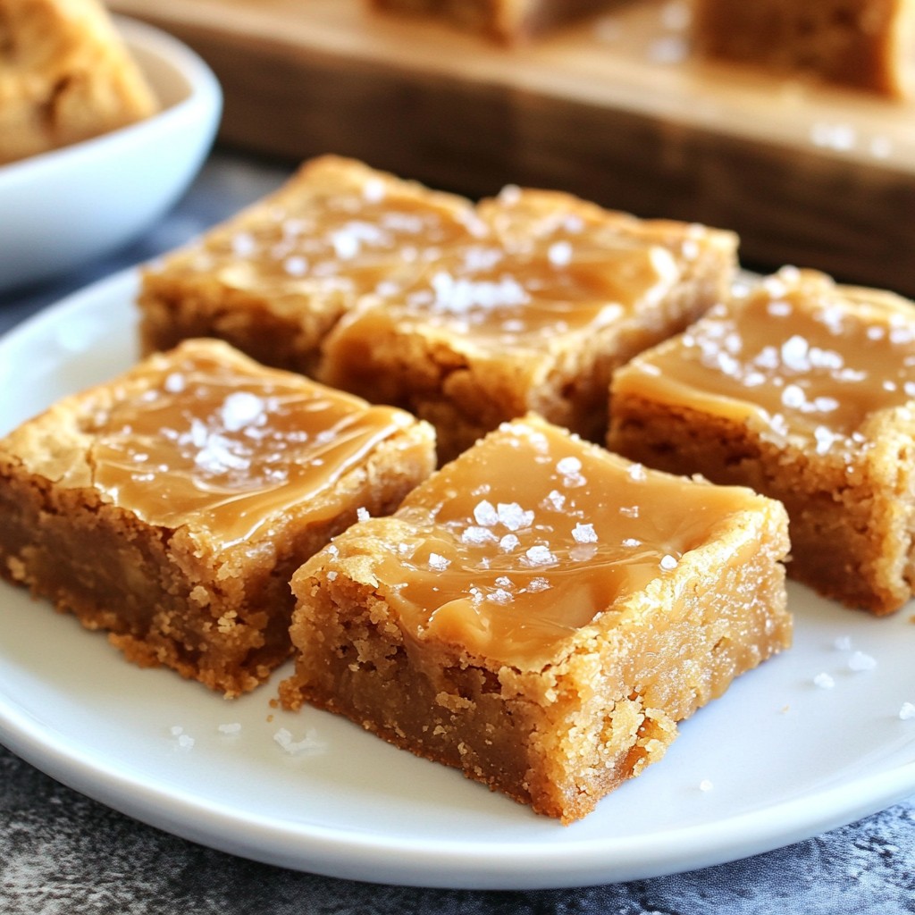 Chewy Salted Caramel Blondies Delightful Dessert Recipe