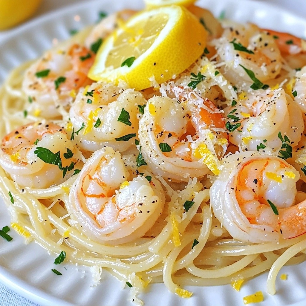 Whole Wheat Spaghetti with Lemon Garlic Shrimp Delight