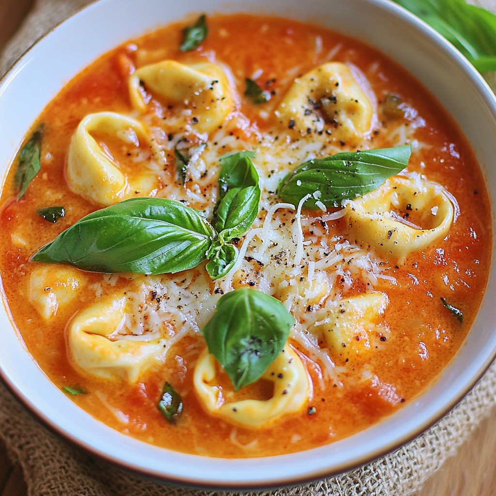 Creamy Tomato Basil Tortellini Soup Savory Delight