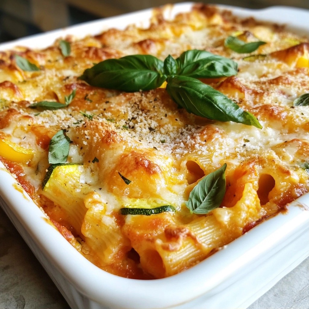 Baked Veggie and Cheese Pasta Casserole Delight