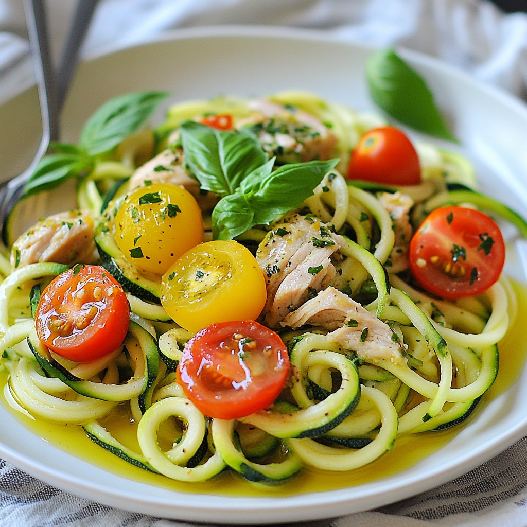 Zucchini Noodles with Lemon Herb Turkey Delight