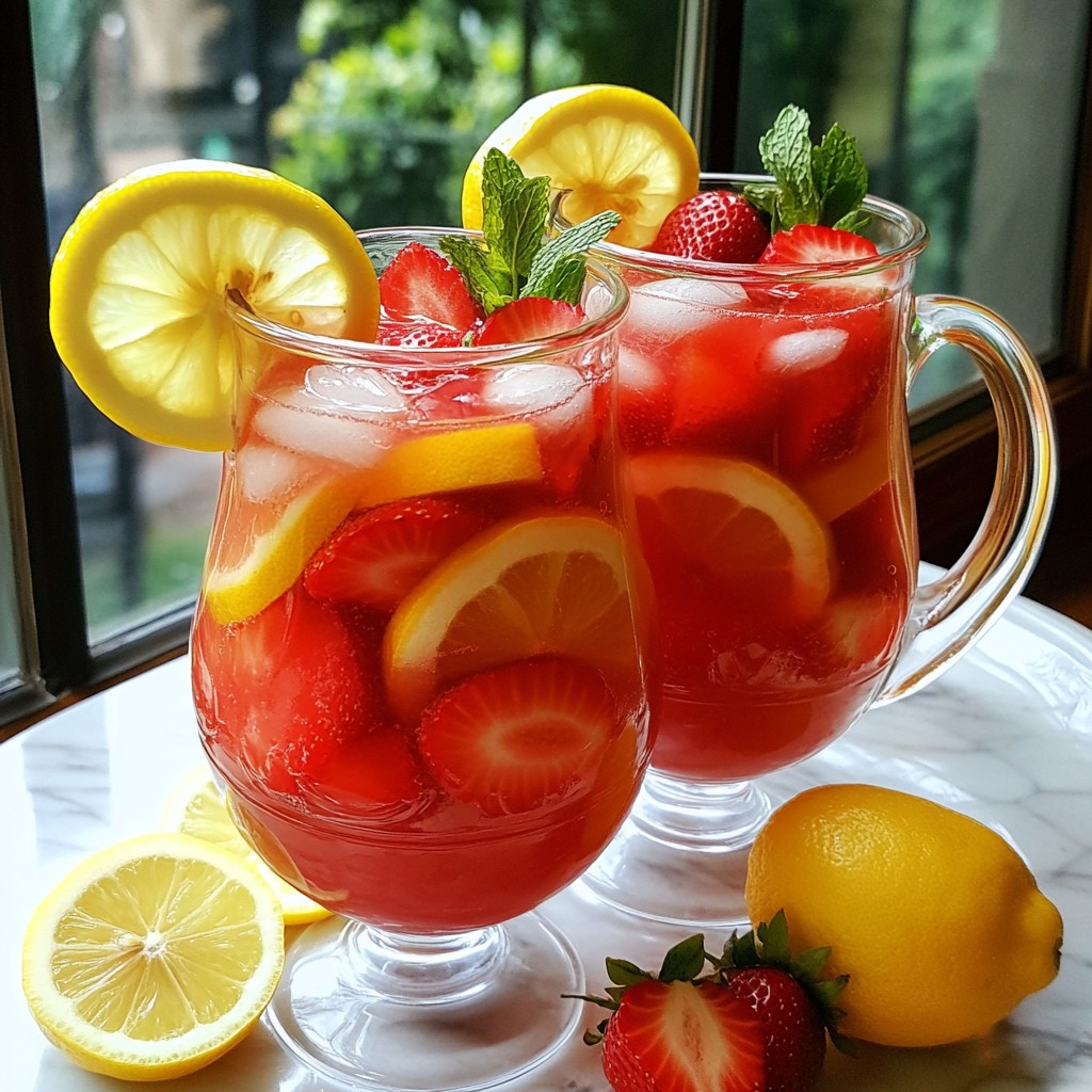 Strawberry Lemonade Punch Flavorful Refreshing Drink