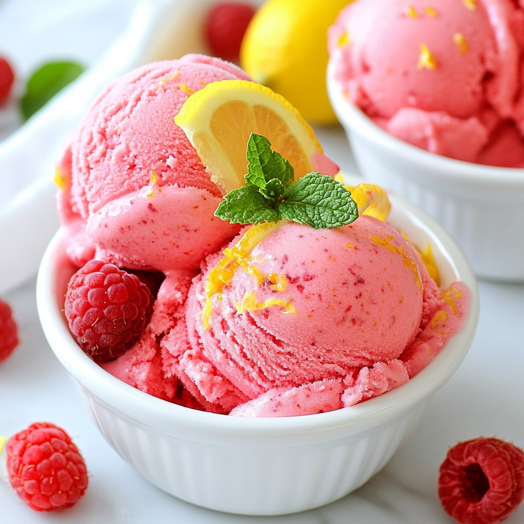 Raspberry Lemonade Sorbet Refreshing Summer Treat