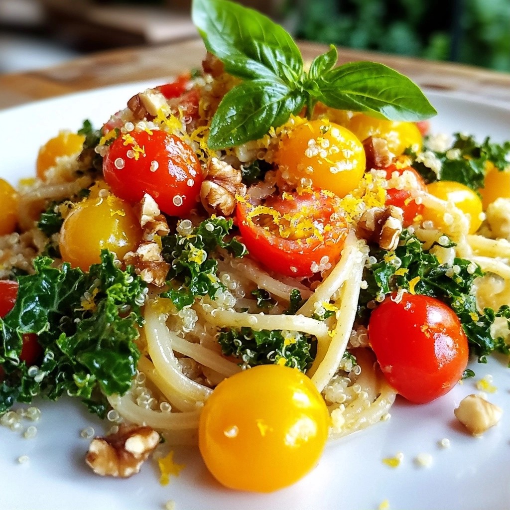 Zesty Lemon Kale and Quinoa Pasta Delight