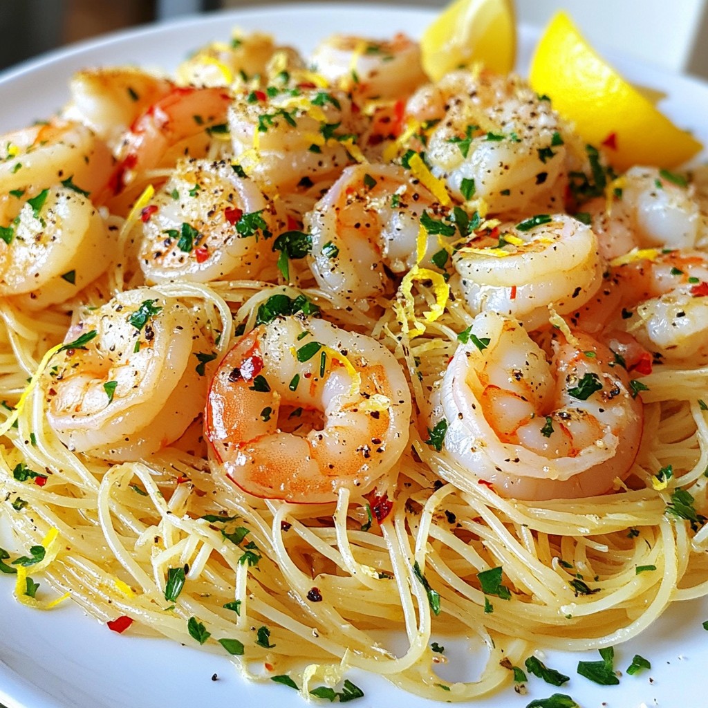 Garlic Butter Shrimp Angel Hair Pasta Delightful Meal
