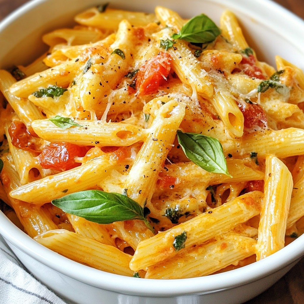 One-Pot Cheesy Tomato Basil Pasta Flavorful Delight