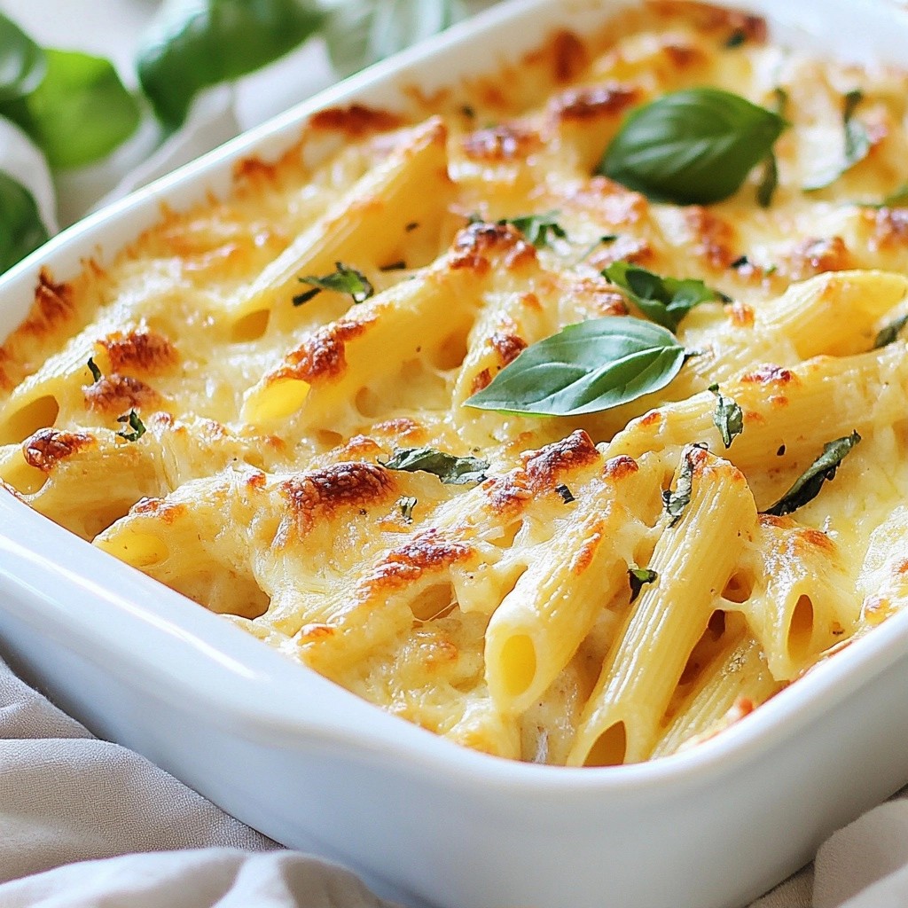 Baked Creamy Italian Cheese Pasta Delightful Dish
