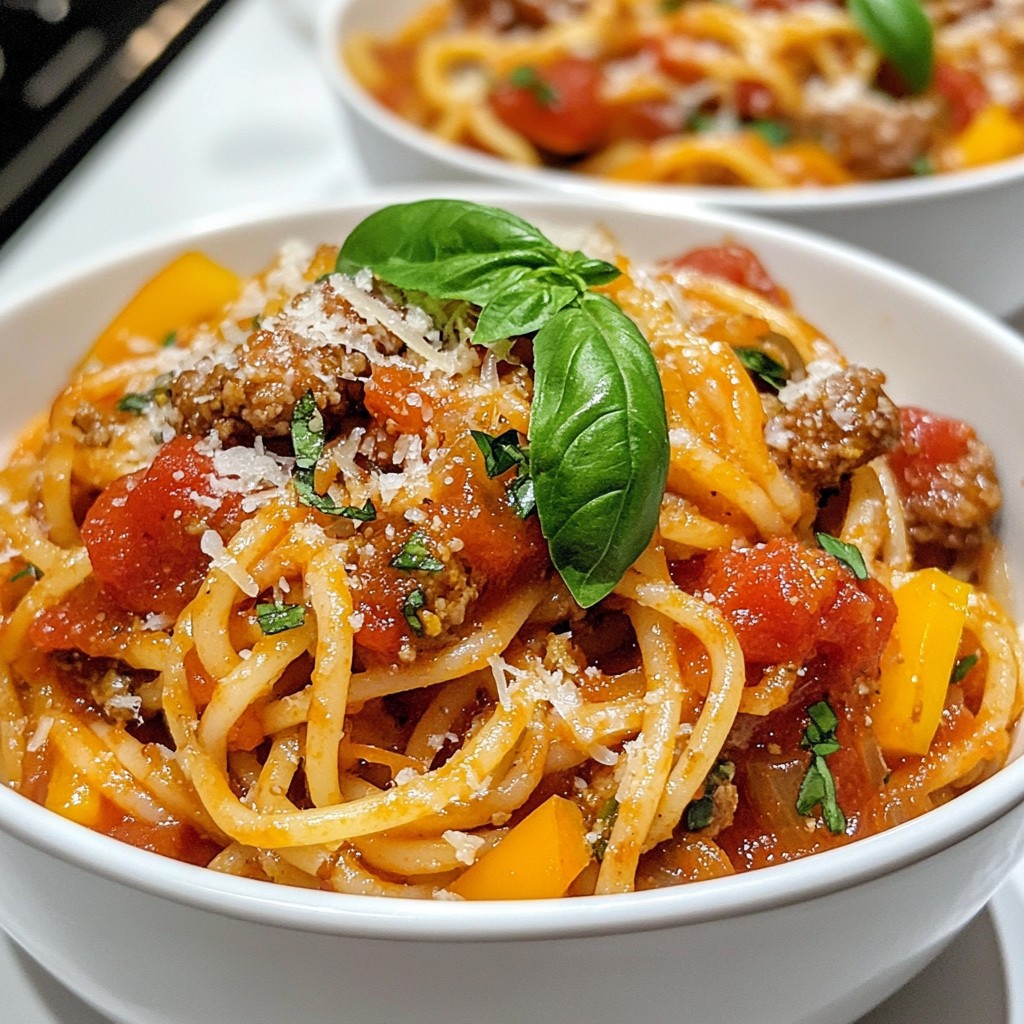 Spicy Italian Turkey Sausage Spaghetti Delight