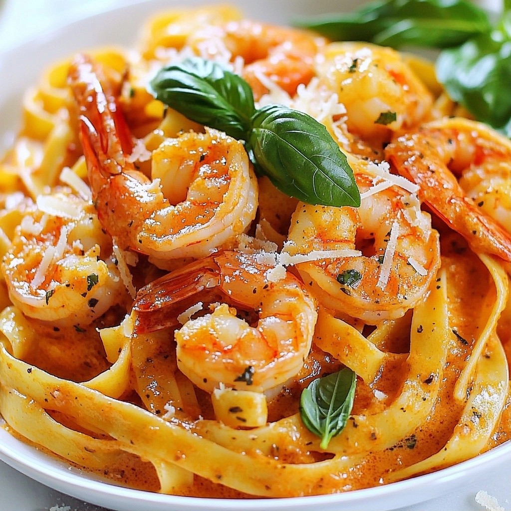 Velvety Creamy Tomato and Basil Shrimp Pasta Delight