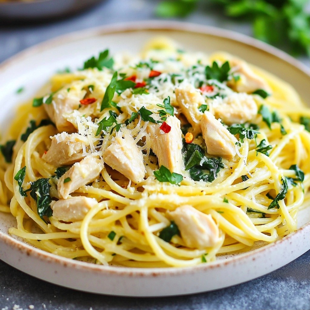 Quick Garlic Parmesan Chicken Spaghetti Recipe Delight