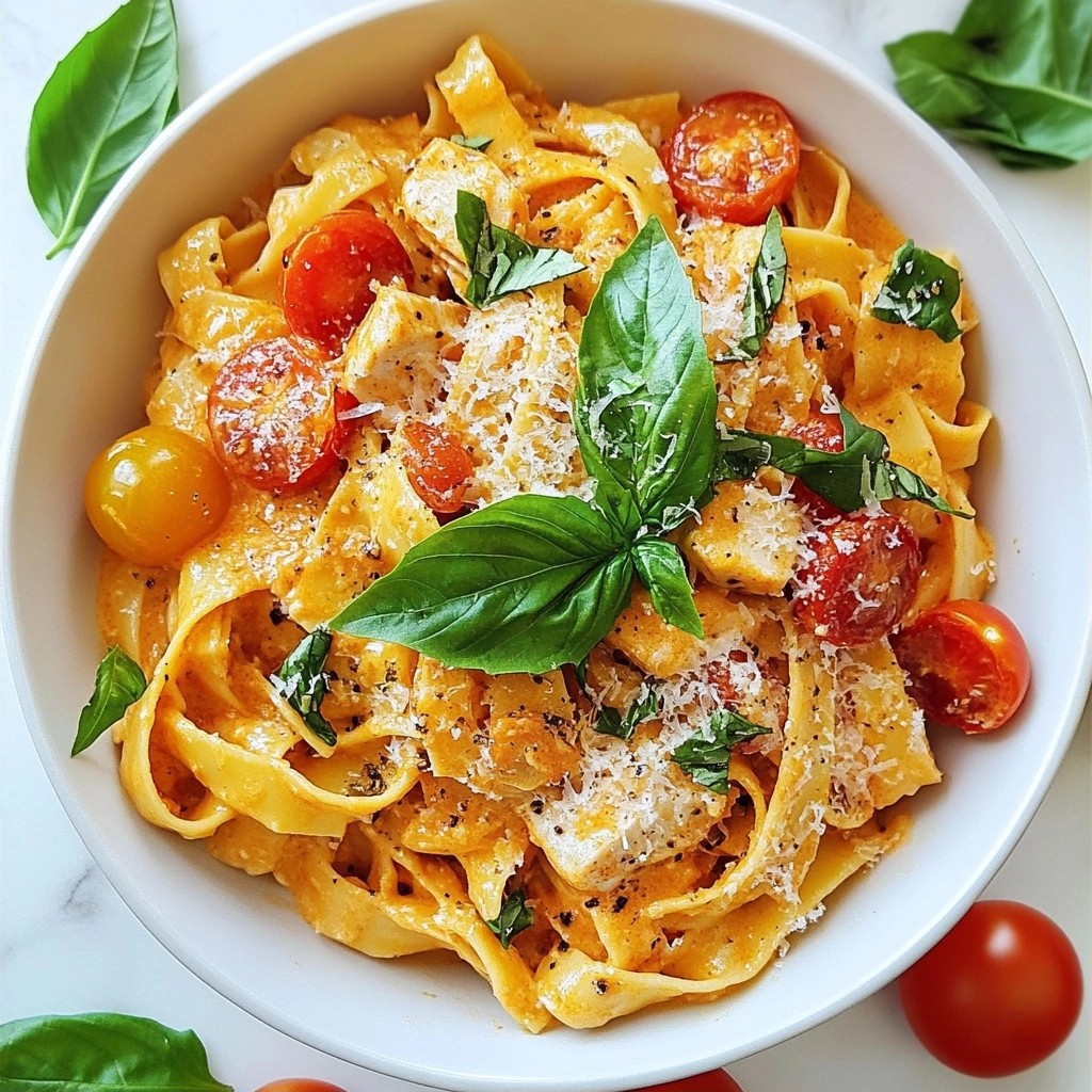Savory Creamy Tomato Basil Chicken Pasta Delight