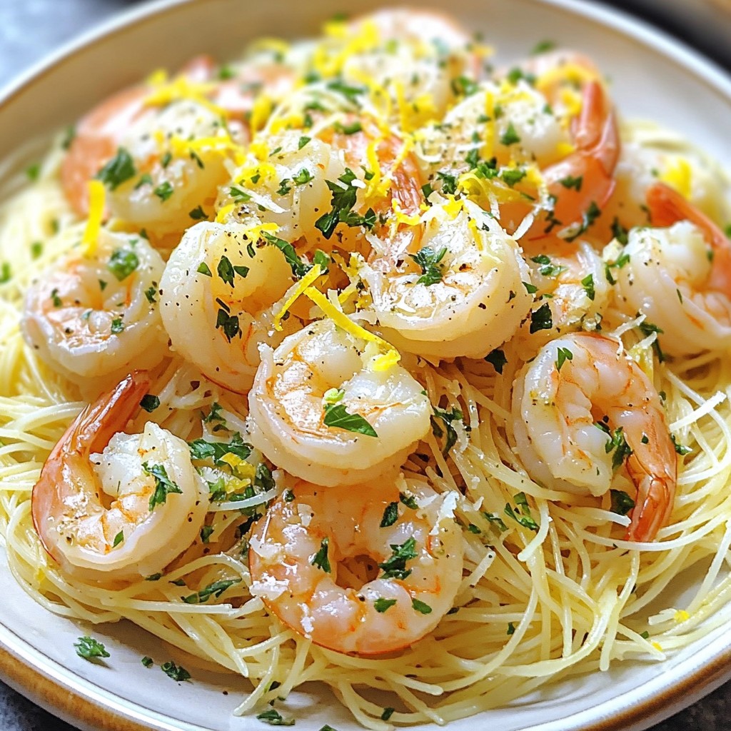 Garlic Butter Shrimp Angel Hair Pasta Delicious Meal