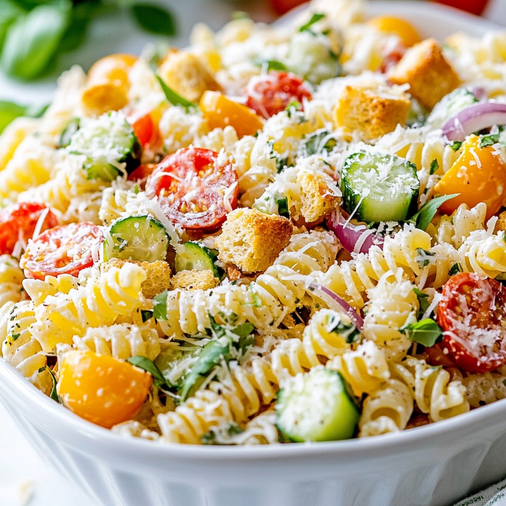 Caesar Pasta Salad Fresh and Flavorful Recipe
