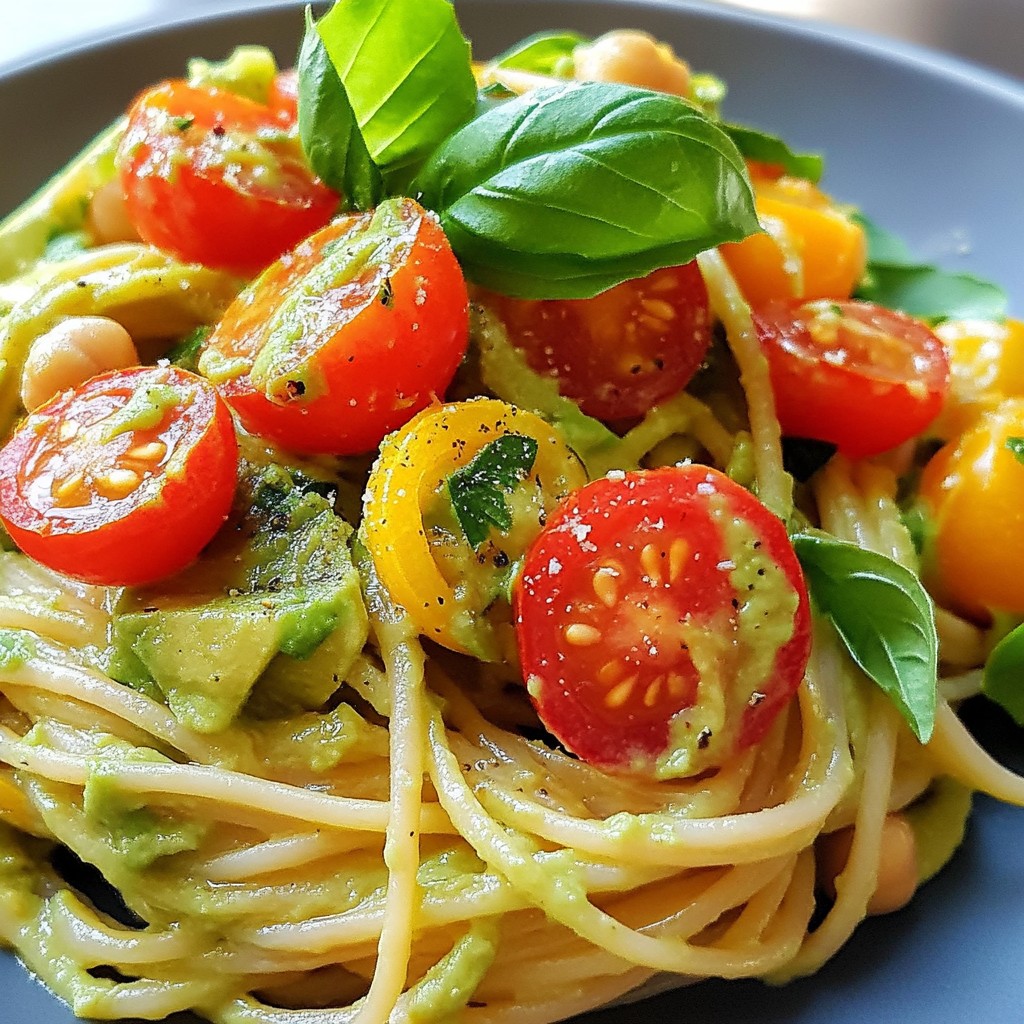 Vegan Creamy Avocado and Chickpea Pasta Delight