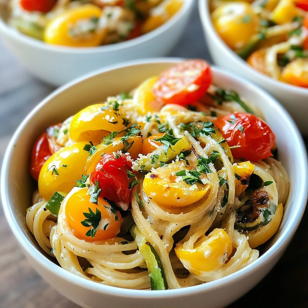 Lemon Tahini Pasta with Roasted Vegetables Delight