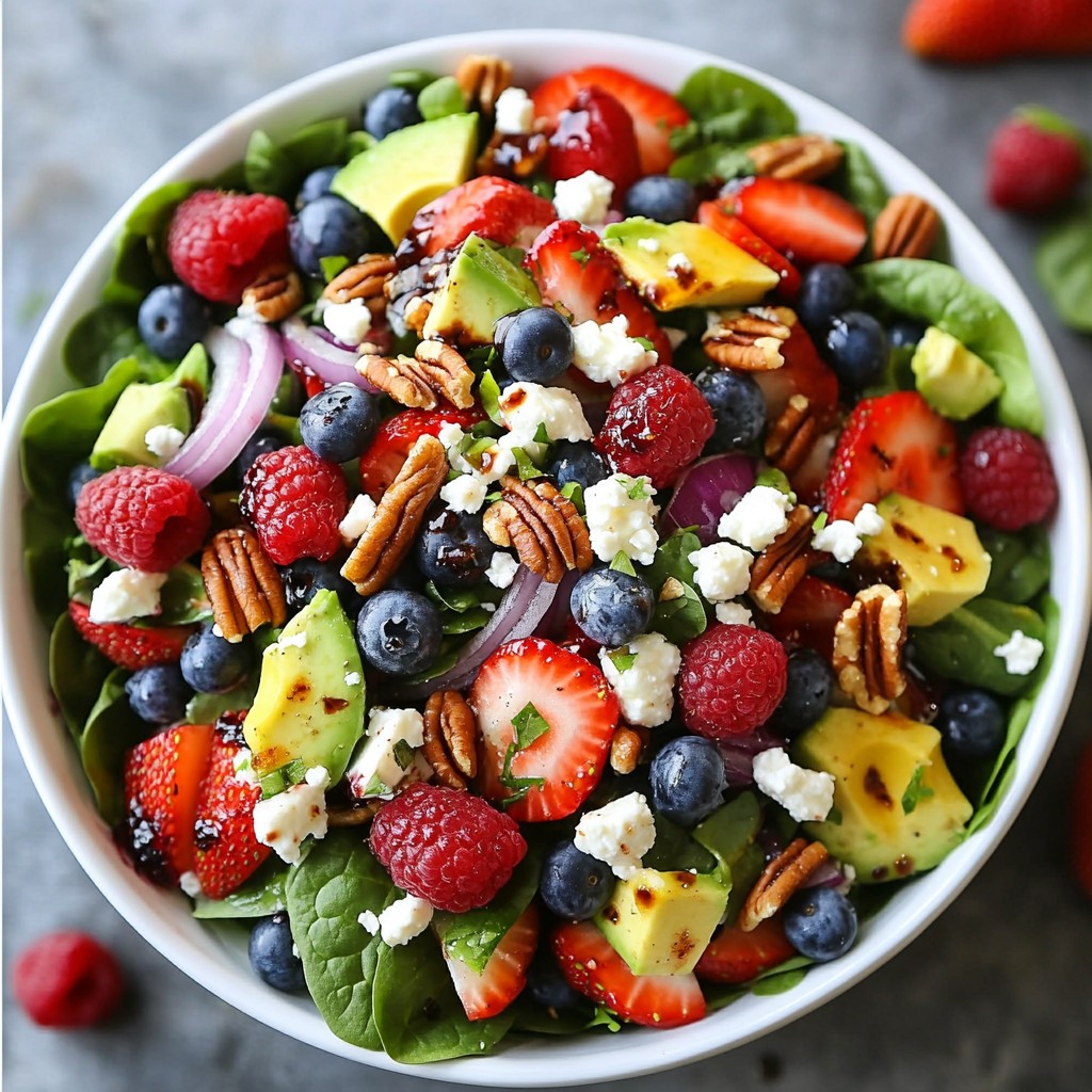 Summer Berry Spinach Salad Fresh and Flavorful Dish