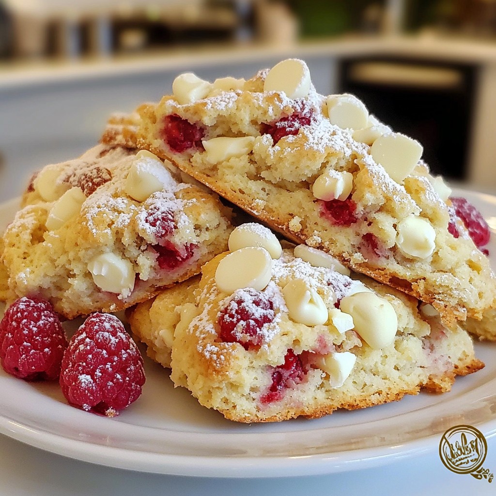 Raspberry White Chocolate Scones Quick and Tasty Recipe
