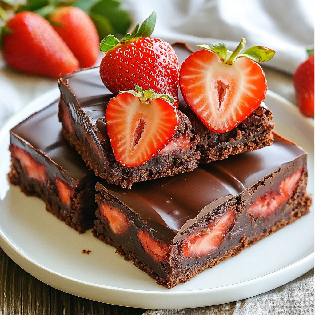 Chocolate Covered Strawberry Brownies Delightful Dessert