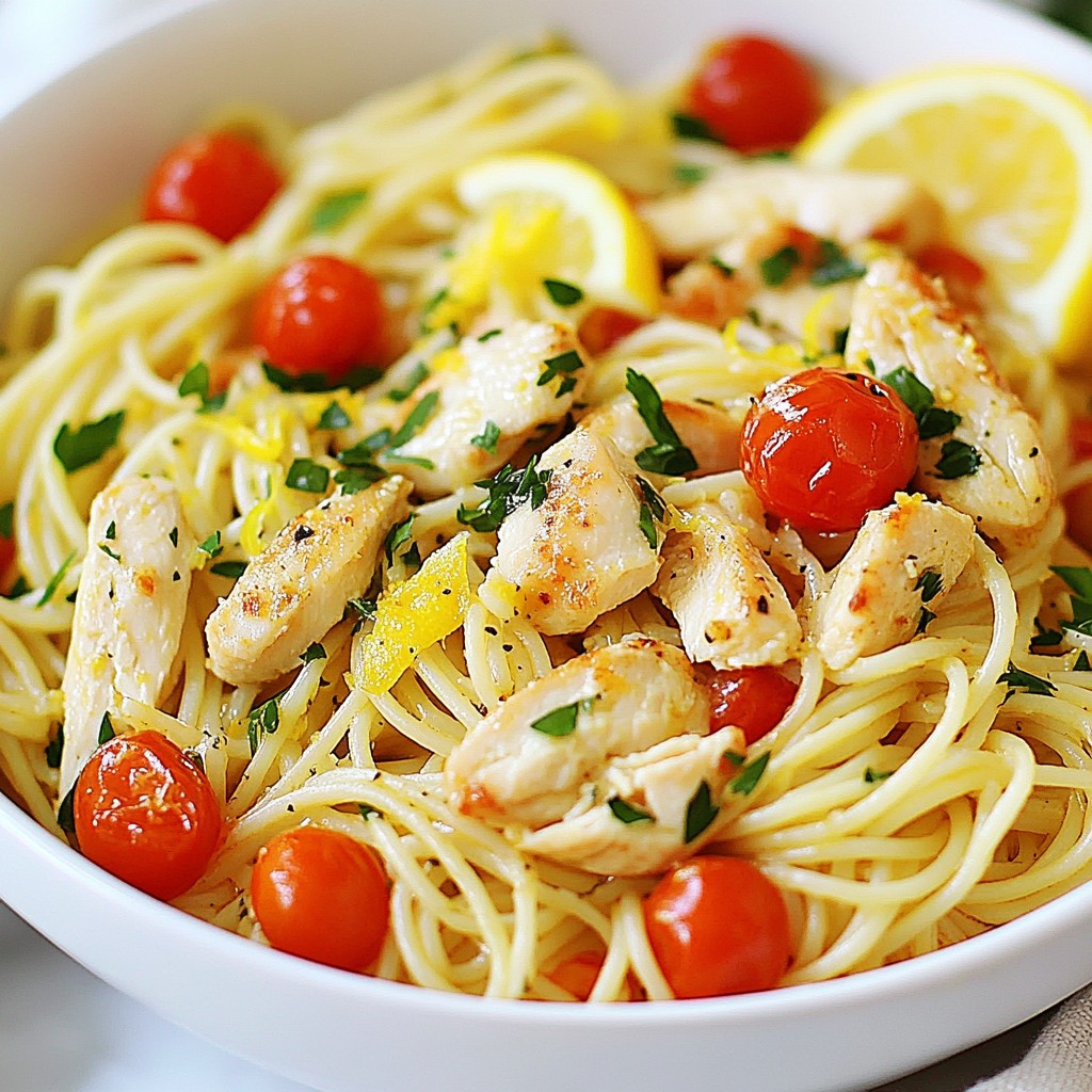 Zesty Lemon Garlic Spaghetti with Chicken Delight