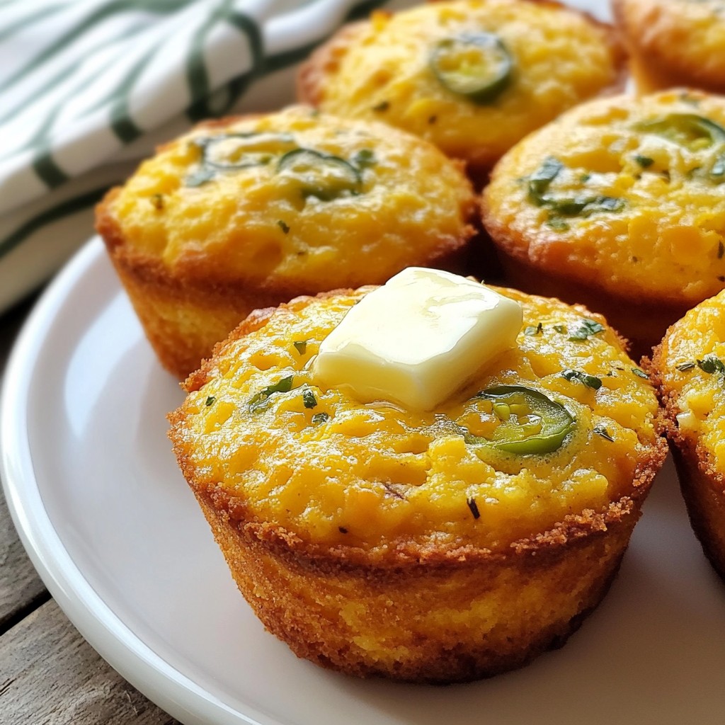 Cheddar Jalapeño Cornbread Muffins Savory Baked Treat