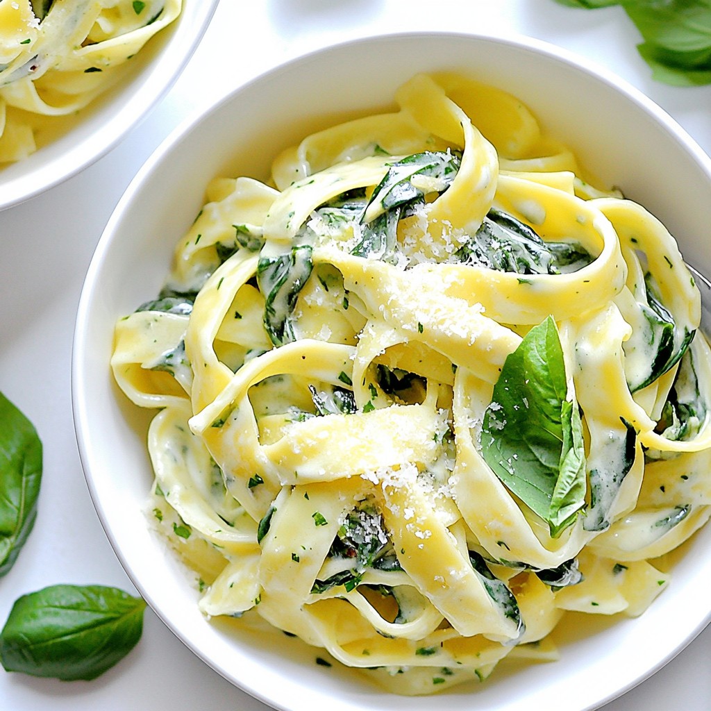 Silky Garlic Butter Creamy Spinach Pasta Delight