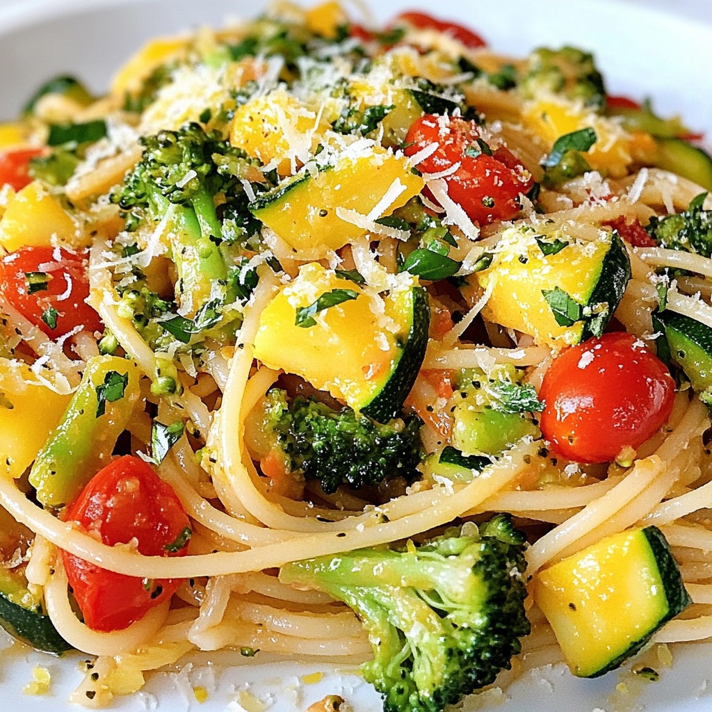 Whole Wheat Lemon Garlic Veggie Pasta Delight