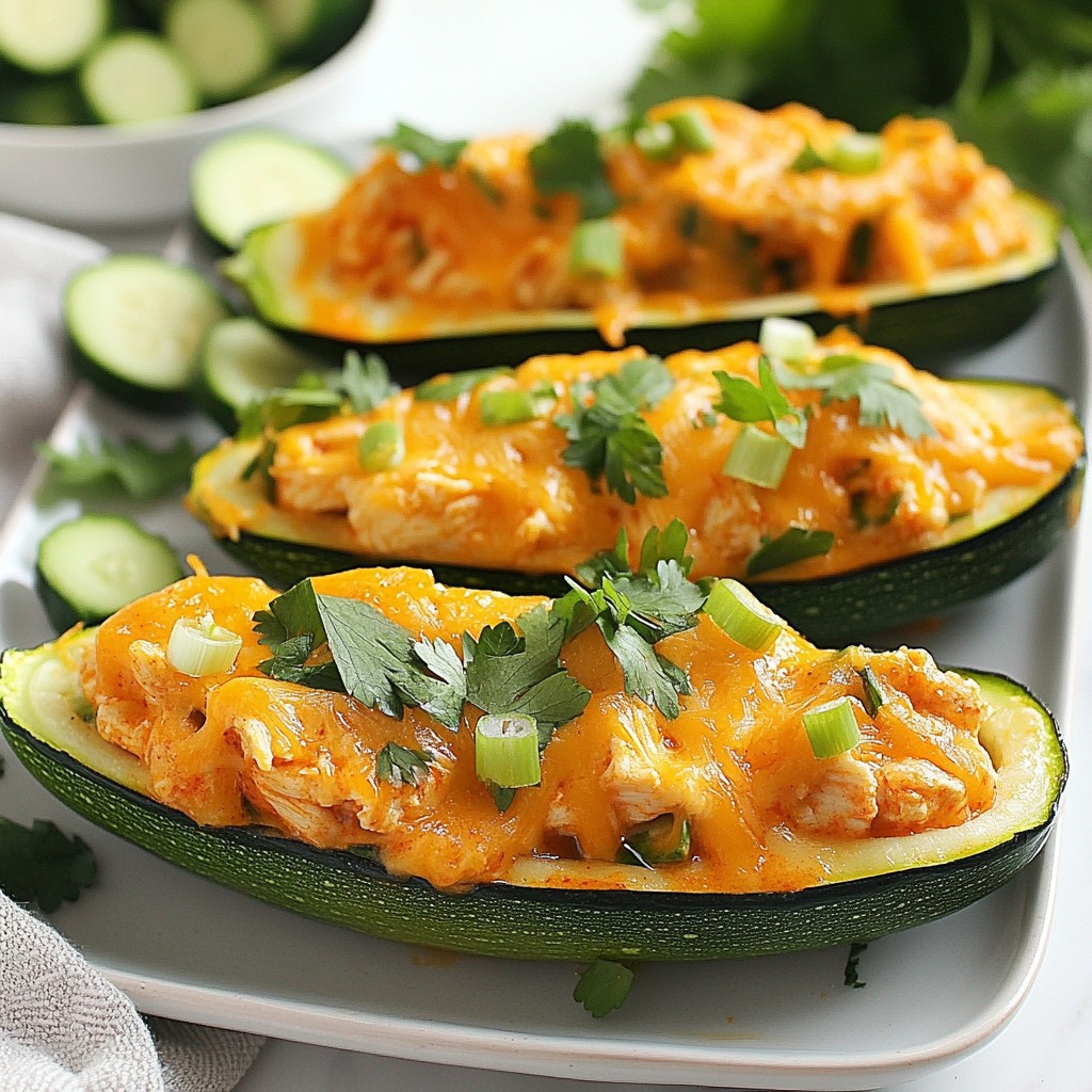 Buffalo Chicken Zucchini Boats Flavorful and Simple Meal
