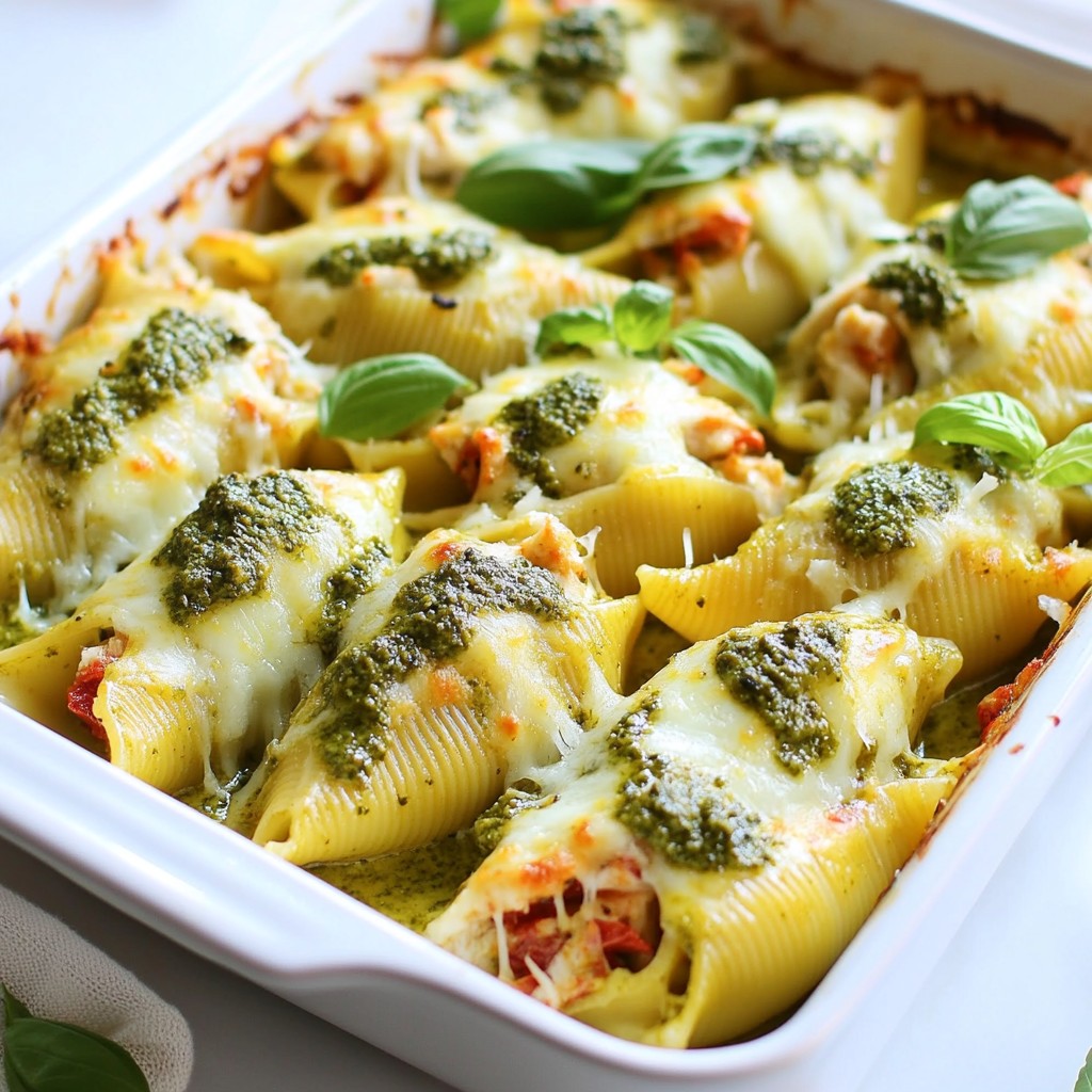 Pesto Chicken Stuffed Shells Delightful Dinner Recipe