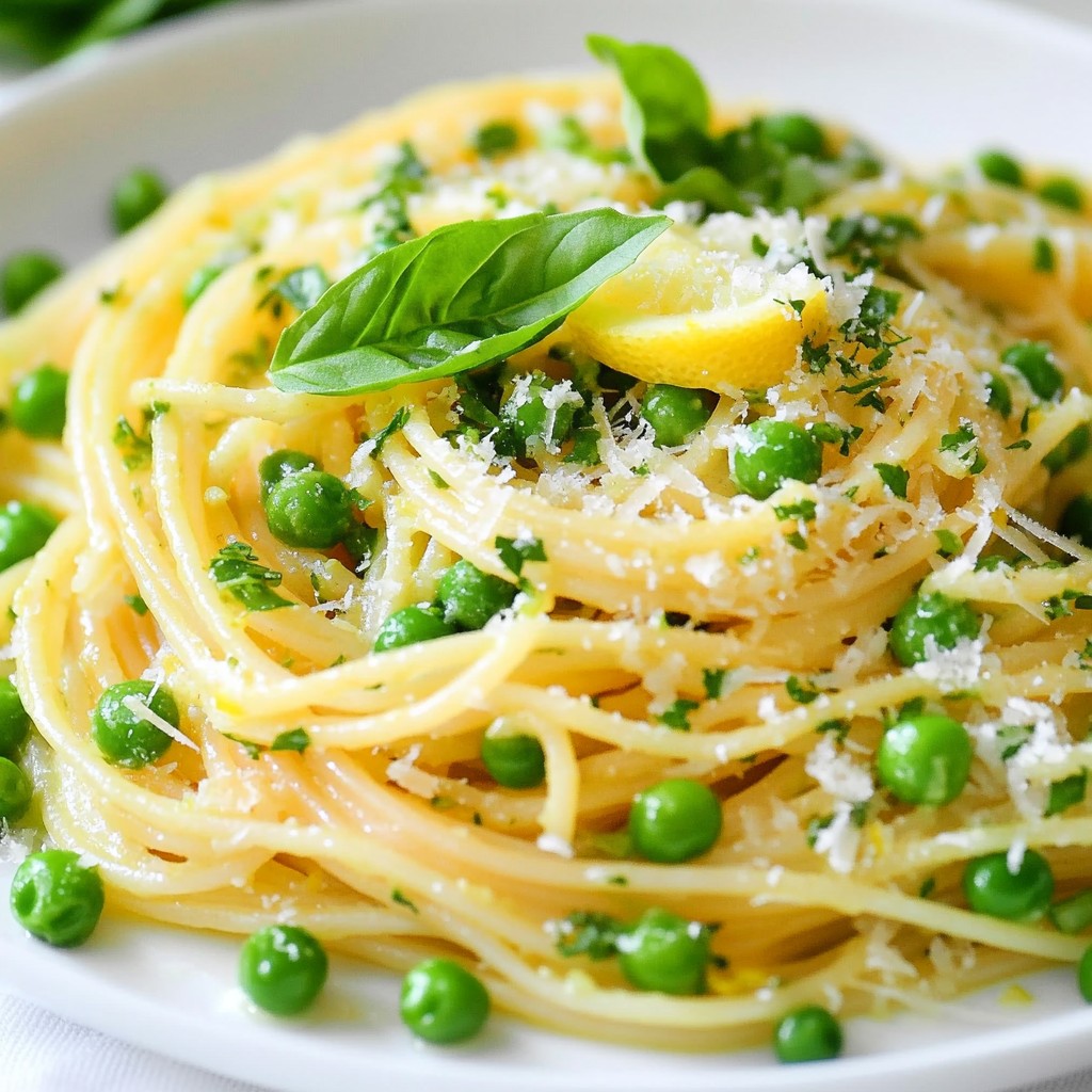 Whole Wheat Lemon Herb Pasta with Peas Delight