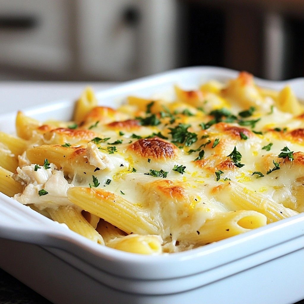 Savory Lemon Herb Chicken Pasta Bake Delightful Meal