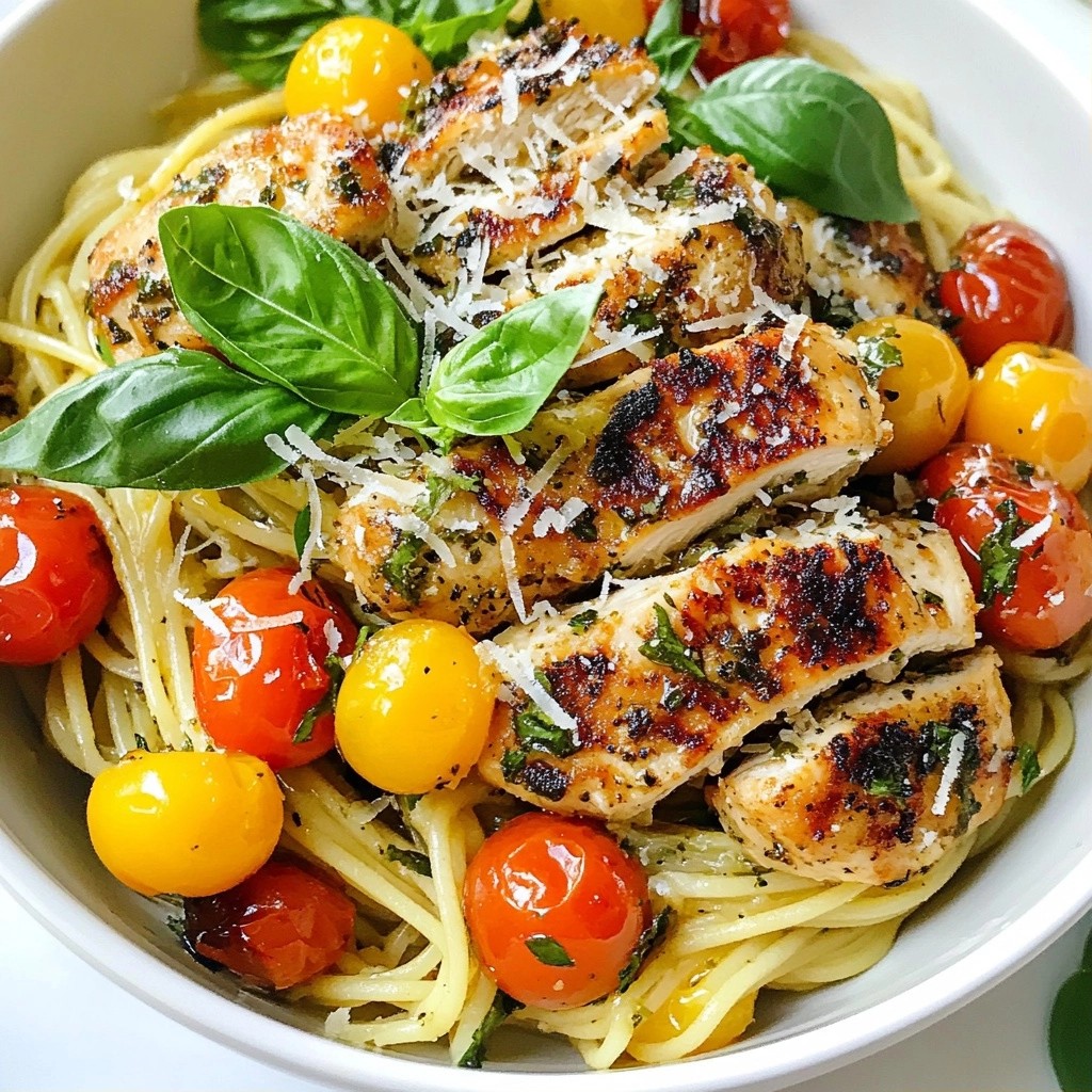 Quick Herb Marinated Chicken Spaghetti Delight