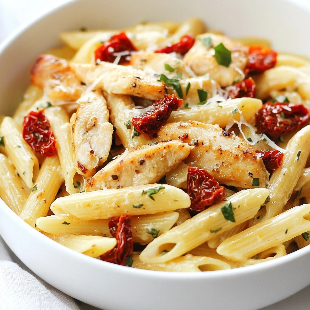 Savory Sun-Dried Tomato and Basil Chicken Pasta Recipe