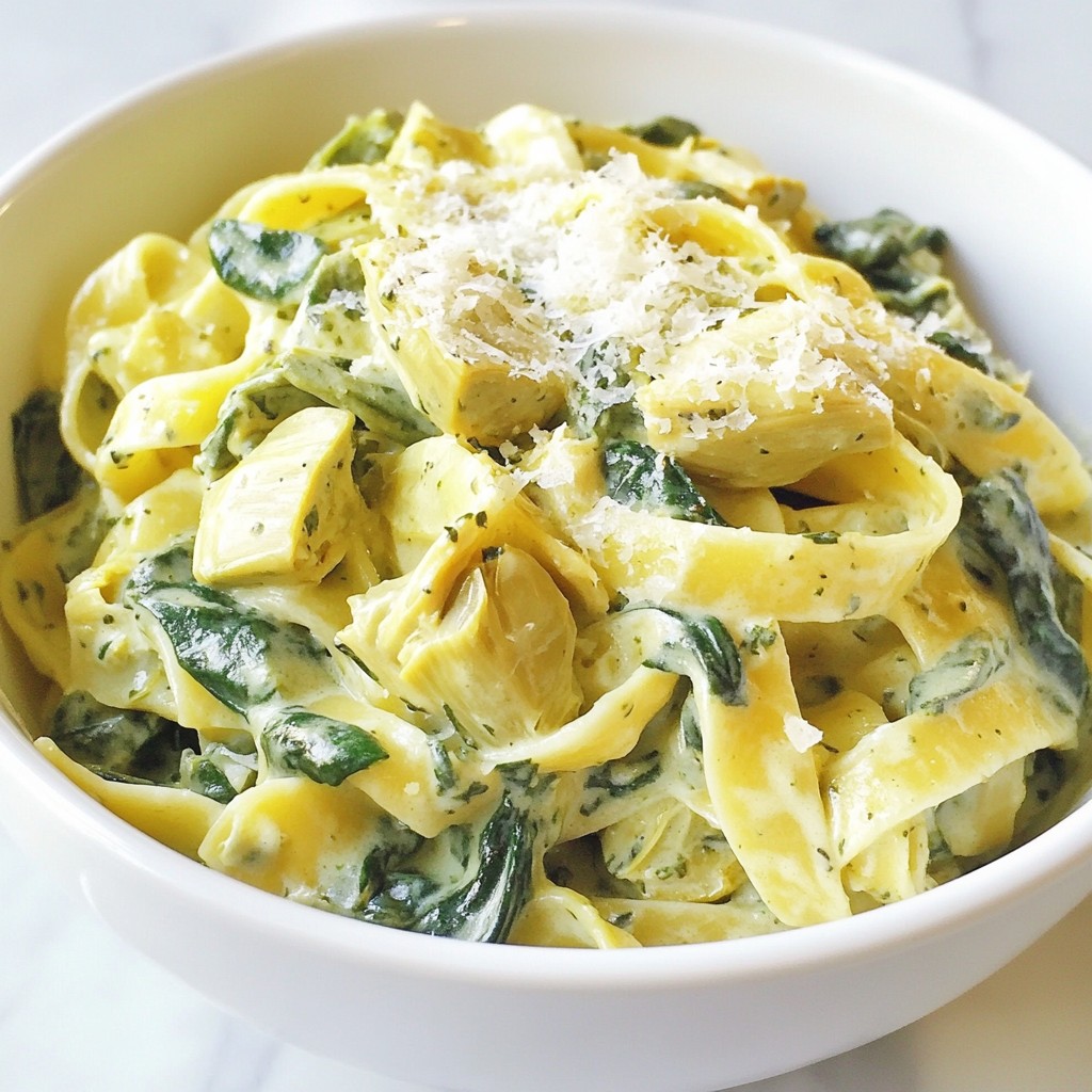 Creamy Spinach and Artichoke Pasta with Parmesan Delight