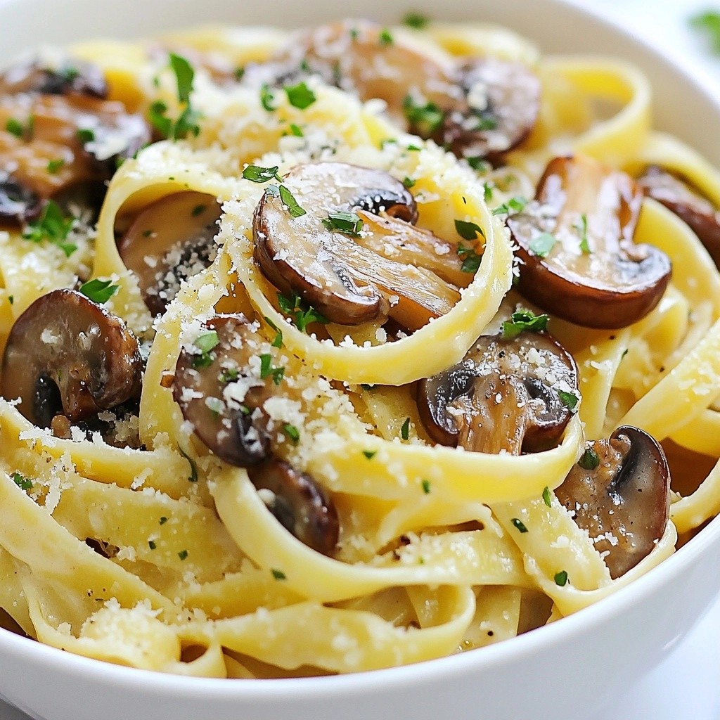 Rich Creamy Garlic Parmesan Mushroom Pasta Delight