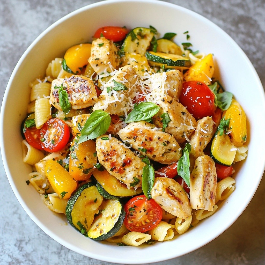 Quick Herb Chicken and Vegetable Pasta Skillet Delight