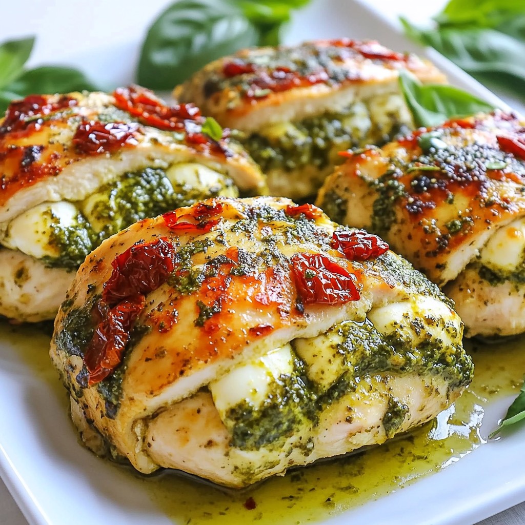 Pesto Mozzarella Stuffed Chicken Savory Flavor Burst