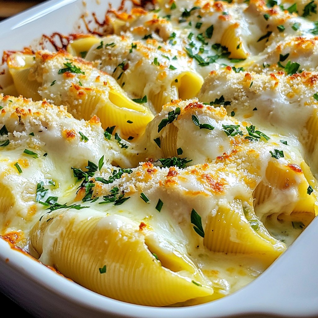 Chicken Alfredo Stuffed Shells Tasty and Easy Meal