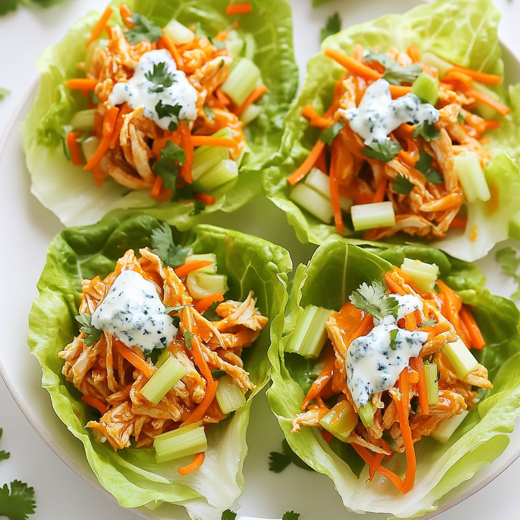 Savory Buffalo Chicken Lettuce Wraps Easy Recipe