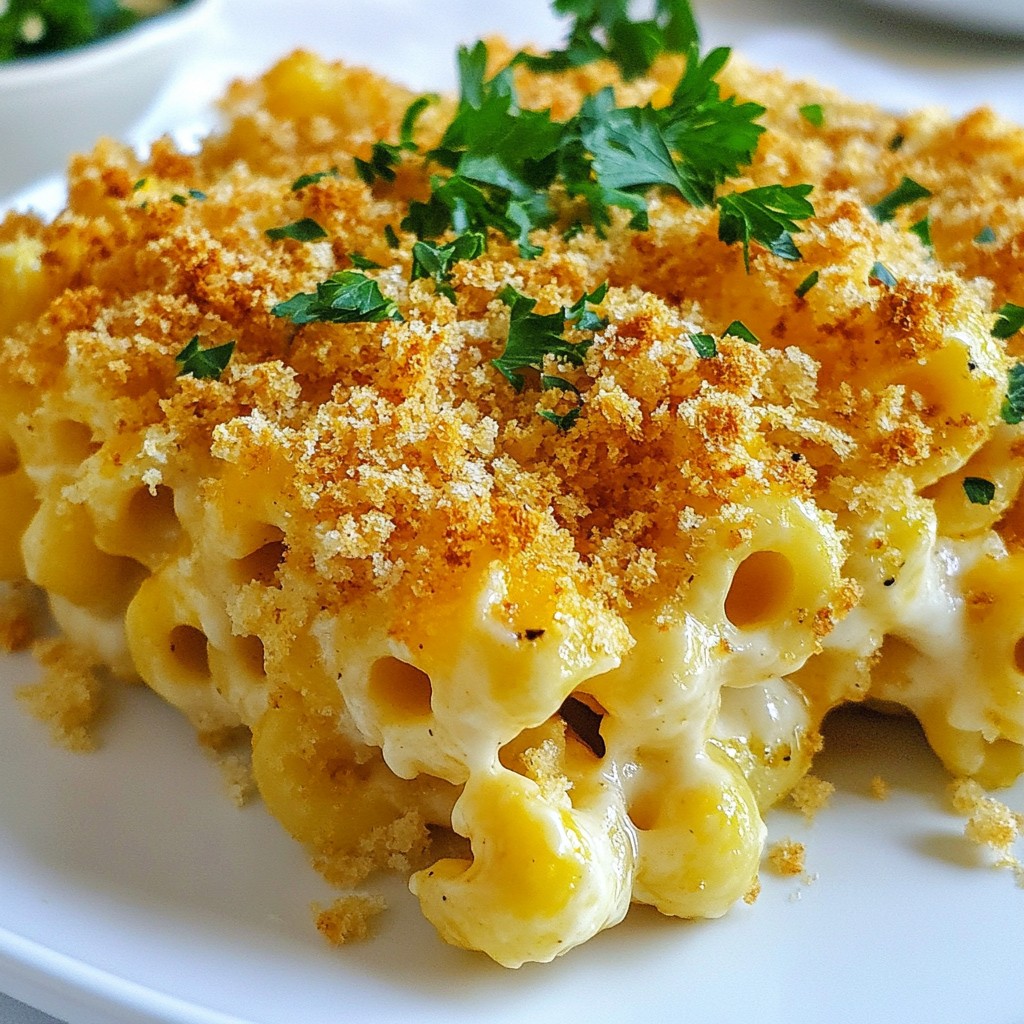 Triple Cheese Baked Macaroni Comforting and Cheesy Dish