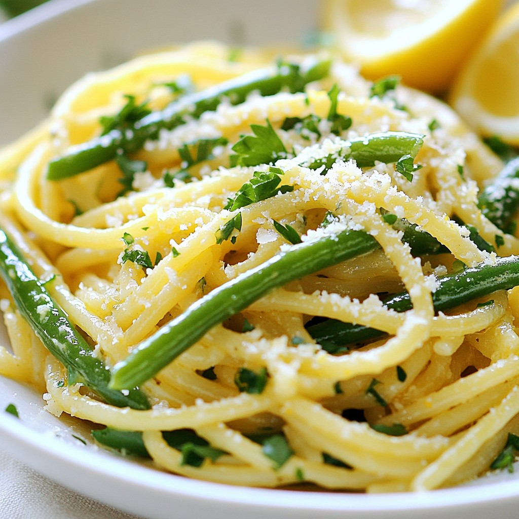 Quick Lemon Herb Italian Pasta with Green Beans Delight