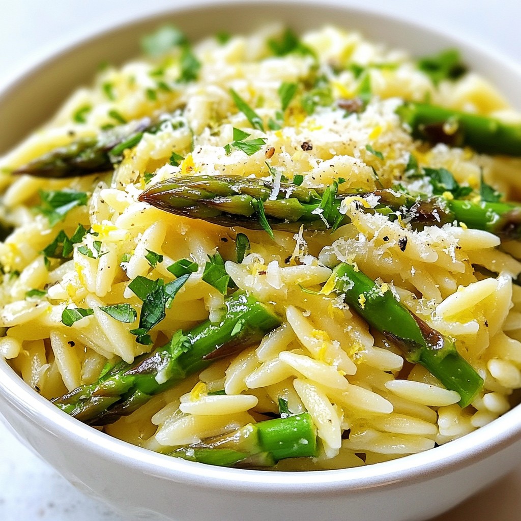 Lemon Garlic Asparagus Orzo Fresh and Tasty Recipe