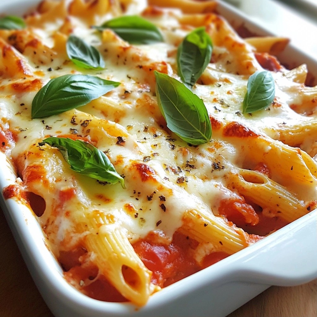 Baked Cheesy Tomato and Basil Pasta Healthy Treat
