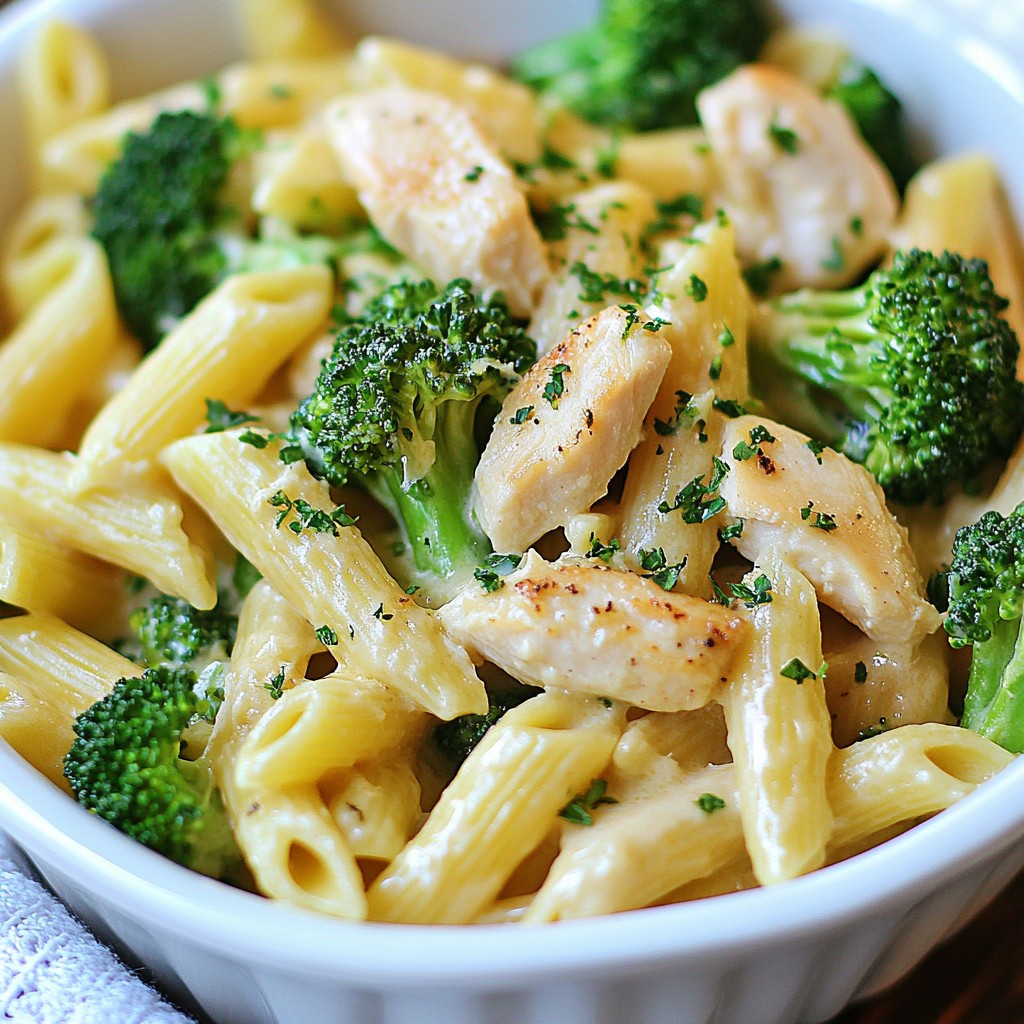 One-Pot Creamy Chicken and Broccoli Pasta Delight