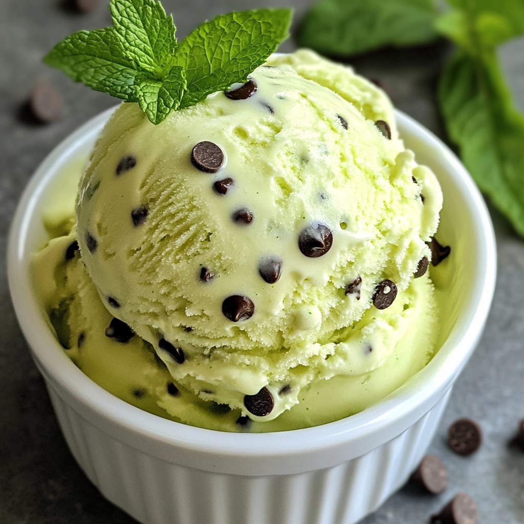 No-Churn Mint Chocolate Chip Ice Cream Delight