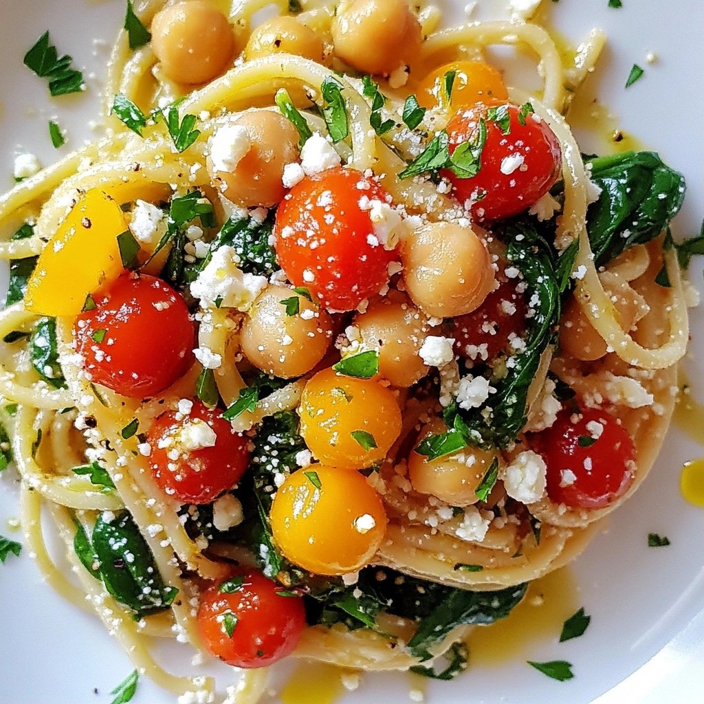 Mediterranean Chickpea and Spinach Pasta Delight