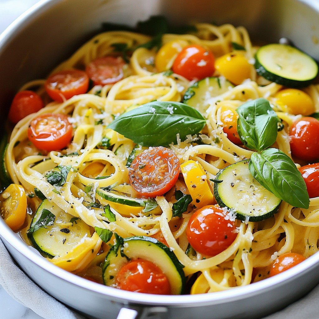 Zucchini and Basil One-Pot Pasta Delight Tasty Meal