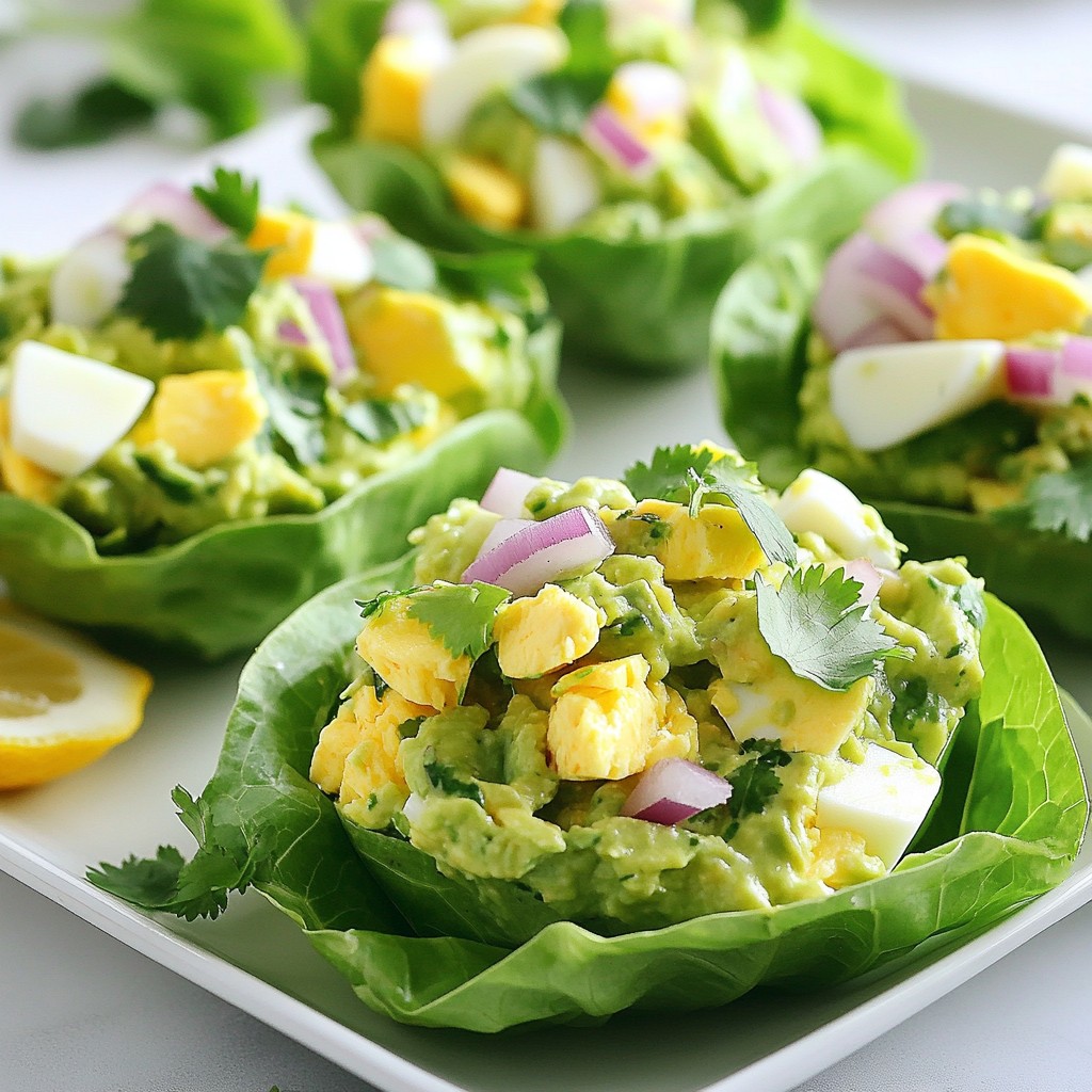 Avocado Egg Salad Lettuce Cups Fresh and Tasty Dish
