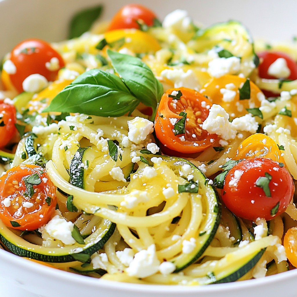 Spaghetti with Lemon Zucchini and Feta Fresh Dish