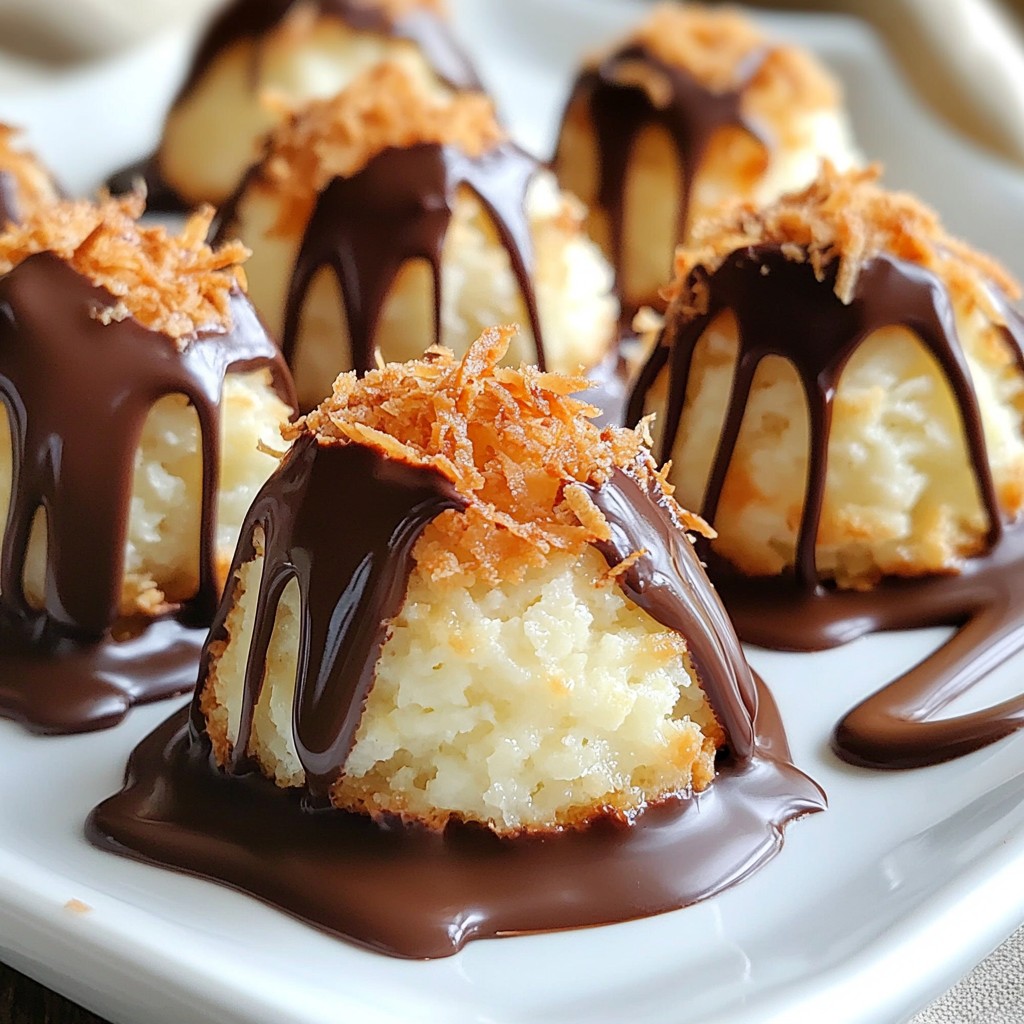 Chocolate Dipped Coconut Macaroons Easy and Delicious