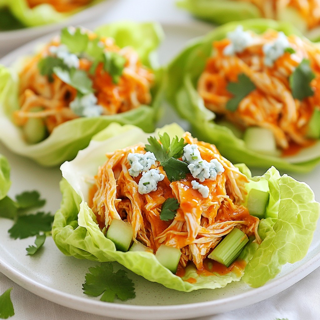 Healthy Buffalo Chicken Lettuce Wraps for Dinner